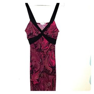 Super Cute Pink & Black Party Dress with Black Tie